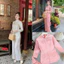 Set Đồ Lam Nữ Đi Chùa Thời Trang Thiết Kế Chất Gấm Cao Cấp Cổ Trụ Tay Dài Áo Xẻ Tà In Họa Tiết Quần Dài Dịu Dàng Q