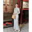 Set Đồ Lam Nữ Đi Chùa Thời Trang Thiết Kế Chất Gấm Cao Cấp Cổ Trụ Tay Dài Áo Xẻ Tà In Họa Tiết Quần Dài Dịu Dàng Q