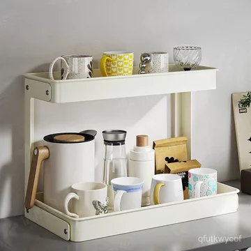Giá để đồ nhà bếp, giá để cốc, kệ đựng đồ, giá để cốc hai tầng, giá để bộ trà, giá để đồ ráo nước, giá để gia vị gia dụn