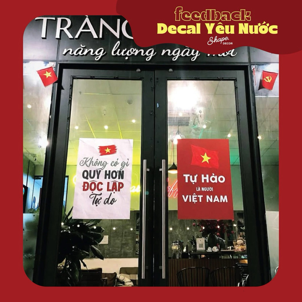 Poster Decal dán kính trang trí 30 tháng 4 Việt Nam Sticker dán kính ...