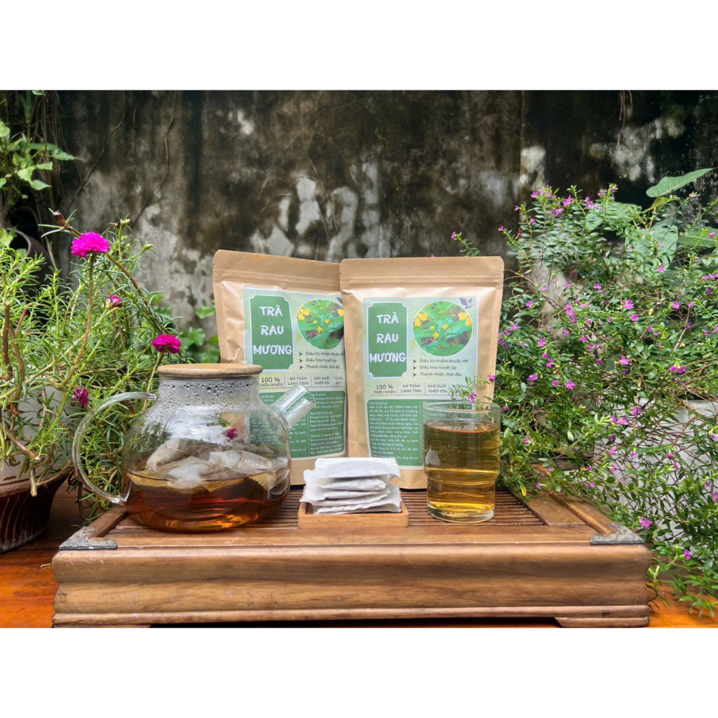 Hòa Bình Organic- Trà Túi Lọc Rau Mương. Hỗ trợ đ.trị viêm loét, trào ngược, khuẩn HP. Bịch 50 lọc