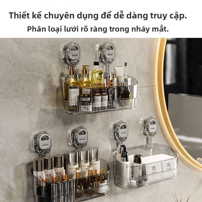 Kệ Để Đồ Nhà Tắm Hút Chân Không, Kệ Nhà Tắm Không, Nhà Bếp Không Khoan, Không Dán, Có Lỗ Thoát Nước athuy
