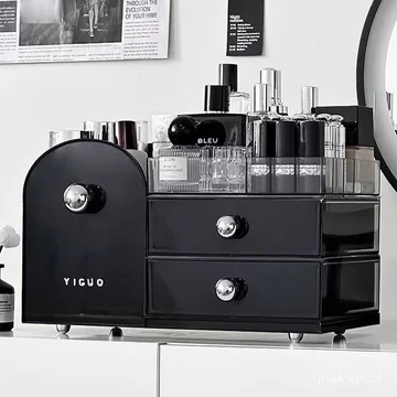 Hộp đựng mỹ phẩm, kệ đựng sản phẩm chăm sóc da mới, hộp đựng trang sức để bàn trang điểm, hộp đựng son môi có ngăn.
