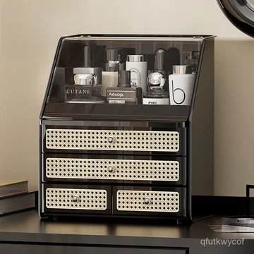 Hộp đựng mỹ phẩm, dung tích lớn, chống bụi, hộp đựng đồ kiểu ngăn kéo để bàn, hộp đựng son môi và sản phẩm chăm sóc da.
