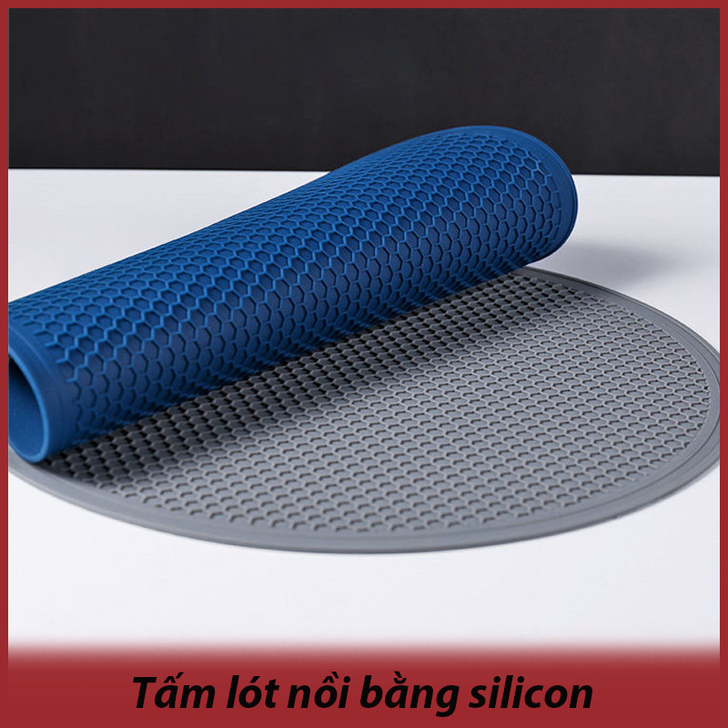lót nồi chống nóng Tấm lót nồi bằng silicon 29.5cm Tấm lót cách nhiệt hình tròn cỡ lớn chịu nhiệt 500°C
