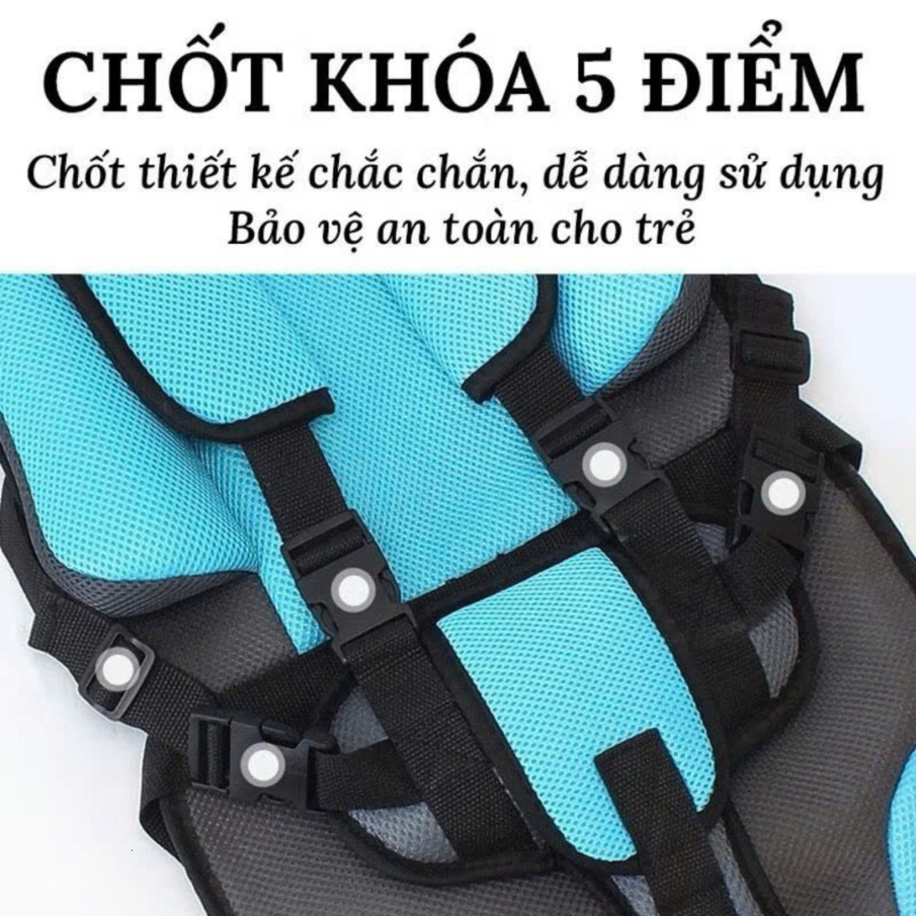 Đệm Ghế hỗ trợ ngồi ô tô cho bé từ 2-8 tuổi - Đai an toàn cho em bé, trẻ em trên xe hơi - phù hợp mọi loại xe ntt95