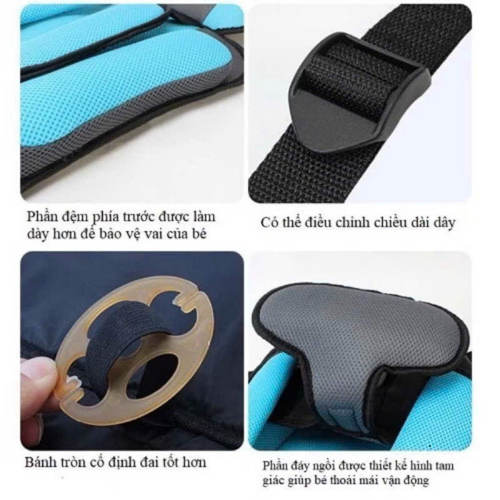 Đệm Ghế hỗ trợ ngồi ô tô cho bé từ 2-8 tuổi - Đai an toàn cho em bé, trẻ em trên xe hơi - phù hợp mọi loại xe ntt95