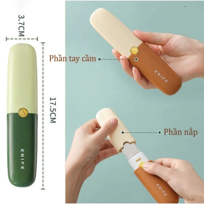 Dụng Cụ cắt gọt 2 đầu có nắp đậy du lịch an toàn tiện lợi mang đi du lịch avinh