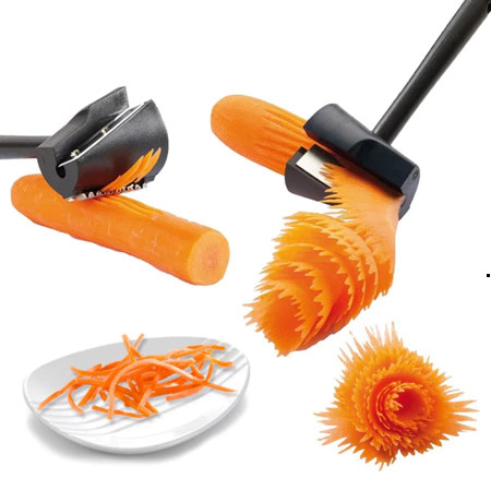Dụng Cụ Tỉa Hoa Quả, Tỉa Cà Rốt- Nạo Xoáy Hoa Cà Rốt ạo Hình Rau Củ, Khuôn Phễu Xoáy Tỉa Hoa Trang Trí ntt95