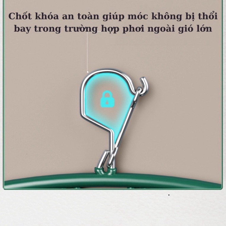 Móc Treo Quần Áo Chống Trượt Chống Gió Móc Phơi Đồ Lót Đa Năng Có Khóa Chống Rơi Bằng Thép Chắc Chắn avinh