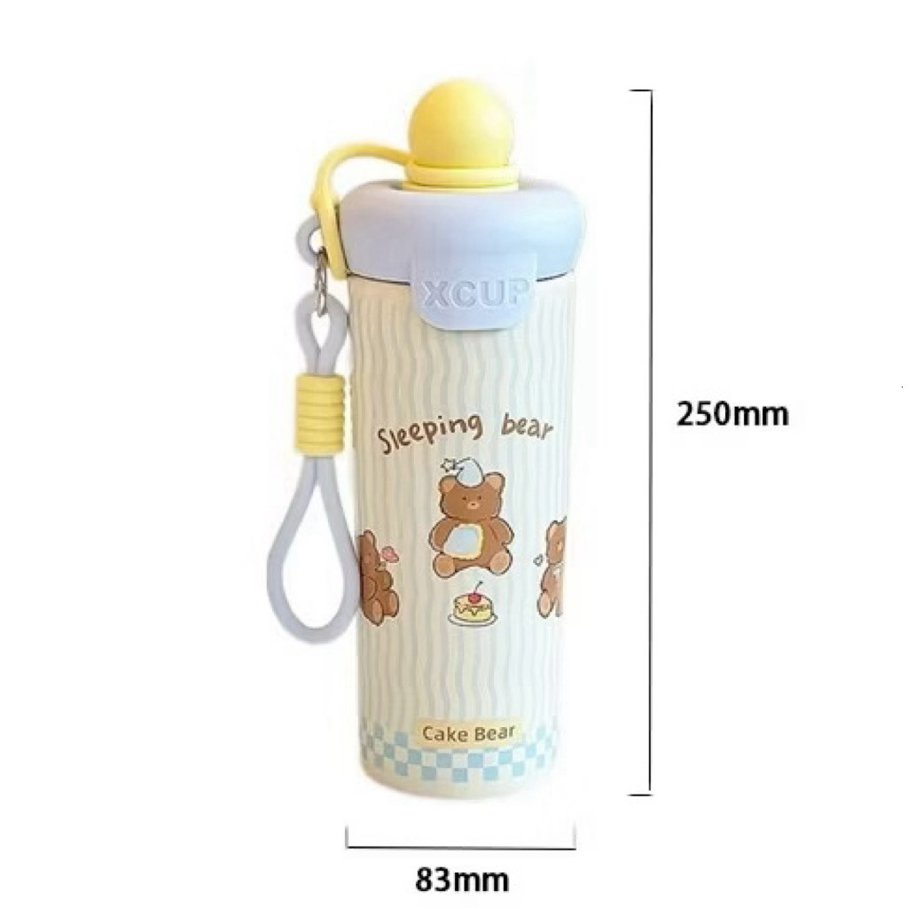 Bình Nước Giữ Nhiệt 600ml va 650ml In Hình hoạt hình - Chống Tràn, Thép 316 Cao Cấp - Phù Hợp Học Sinh adung
