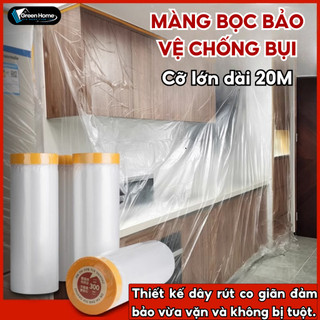 [20M Dạng Dán]Bạt Nilong Che Bụi, Màng Bọc Nội Thất Ô Tô Giường Tủ Chống Bụi Chống Nước Đồ Đạc Đủ Size Life - BNT04