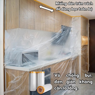 [20M Dạng Dán]Bạt Nilong Che Bụi, Màng Bọc Nội Thất Ô Tô Giường Tủ Chống Bụi Chống Nước Đồ Đạc Đủ Size Life - BNT04
