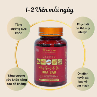 Viên Uống Đông Trùng Hạ Thảo Hoa Sao (2Hộp 60 Viên) - Hỗ Trợ Bồi Bổ Sức Khỏe, Tăng Đề Kháng, Phục Hồi Thể Lực