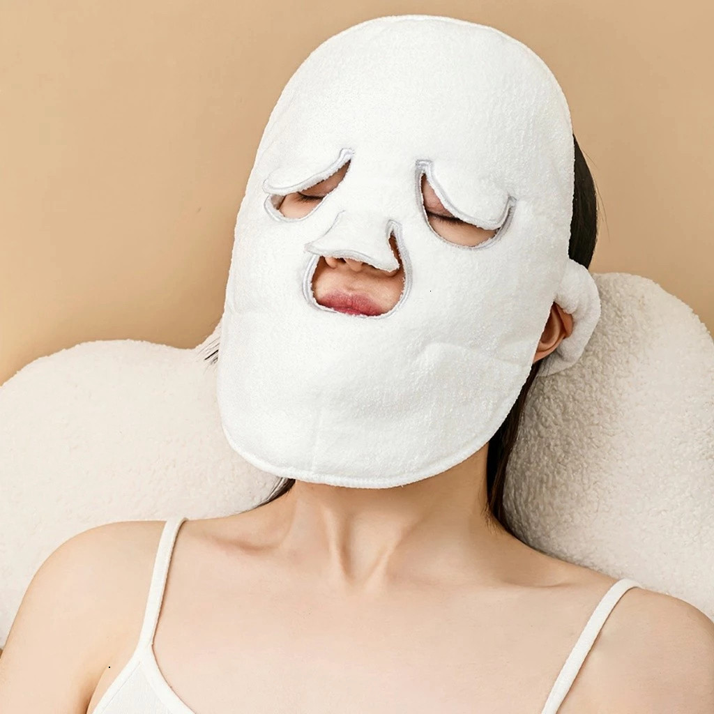 Mặt nạ xông hơi bằng cotton mềm mịn, chờm nóng, lạnh, ủ ấm, chăm sóc da mặt sạch mụn, mịn màng pm