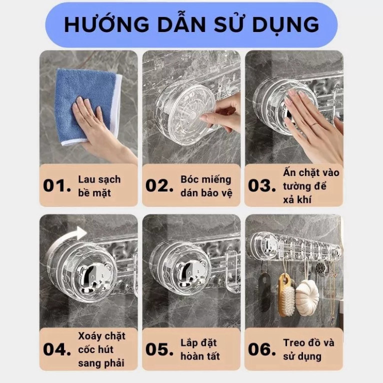 Móc treo đồ đa năng hút chân không chịu lực không cần khoan đục  di động tái sử dụng nhiều lần ntt95