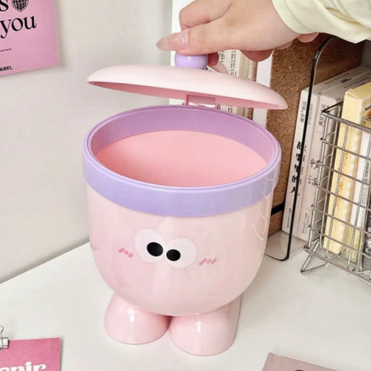 Thùng rác để bàn , Thùng rác nhựa đựng rác phòng ngủ, Dễ thương có nắp Hộp lưu trữ Mini Bàn & Bàn văn phòng ntt95