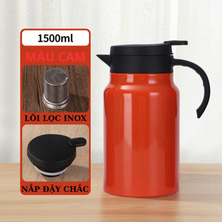 Bình giữ nhiệt pha trà 1500ml HiLOGI KITCHEN có lõi lọc trà inox 316, ấm pha trà giữ nhiệt nóng 15g, giữ lạnh 20g