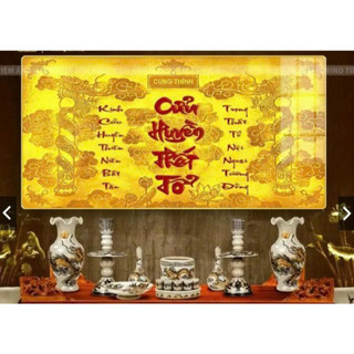 Tranh tráng gương cửu huyền thất tổ cao cấp.