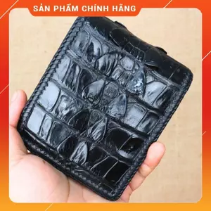 Ví Ngang 1 Mặt Đan Viền Da Đuôi Cá Sấu || Size 10*12.5cm ll Mã CHW17D ll Chính Hãng Cá Sấu MoonLeather