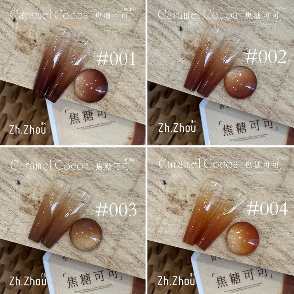 Gel dặm omber tone hổ phách, dặm omber tone nâu caramel cao cấp, dặm omber zhou cao cấp
