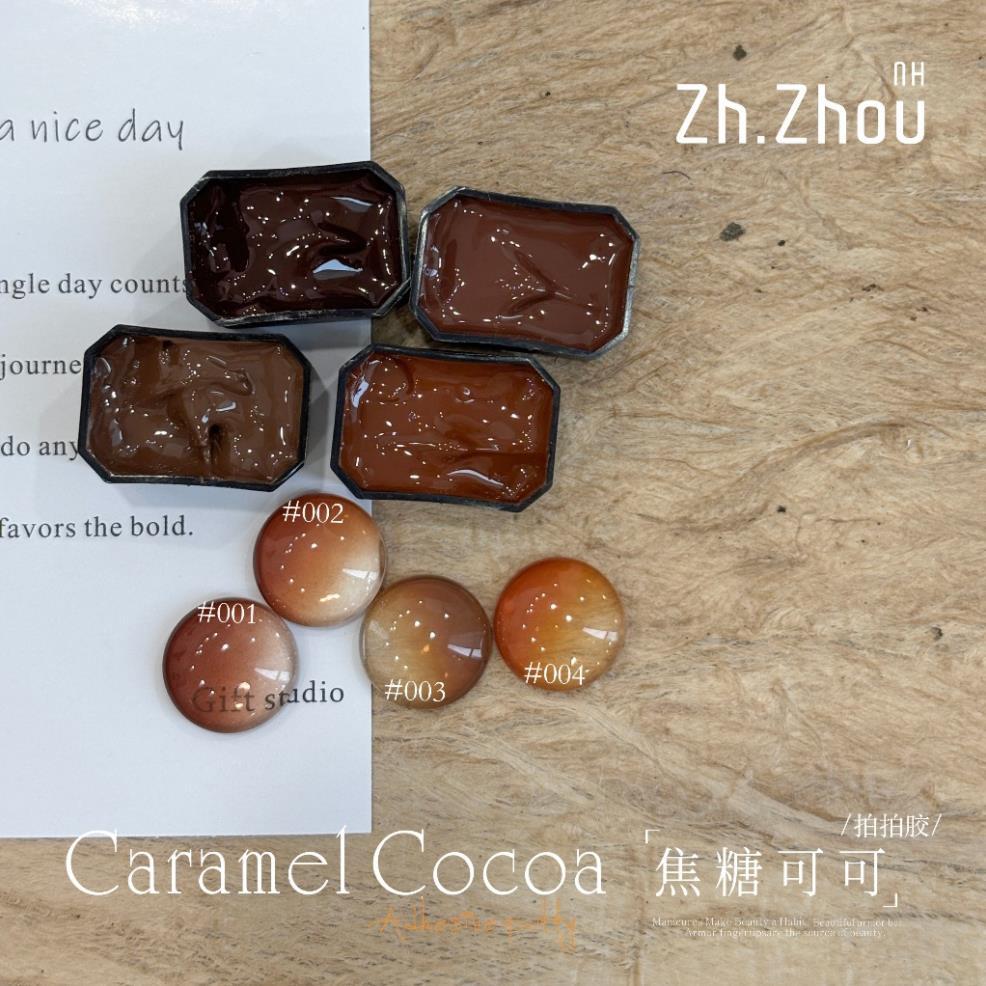 Gel dặm omber tone hổ phách, dặm omber tone nâu caramel cao cấp, dặm omber zhou cao cấp