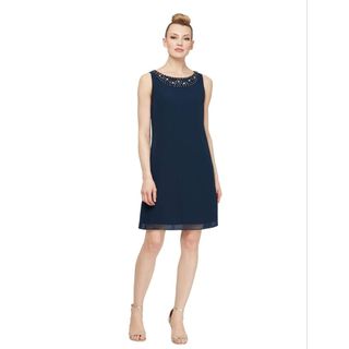 Đầm dạ tiệc voan dài tay cườm vnxk SLNY size 8