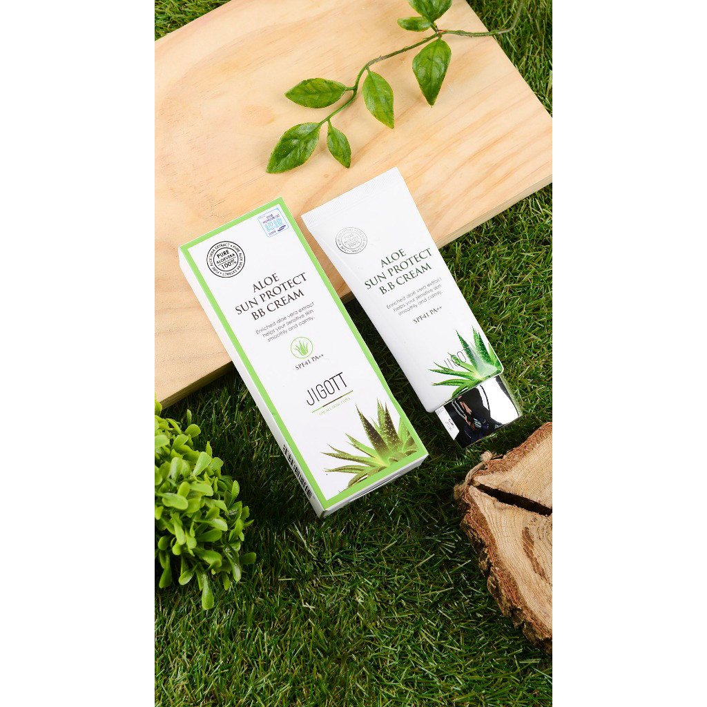 Kem chống nắng BB Lô Hội JIGOTT, nâng tone, che khuyết điểm Aloe Sun Protect B.B Cream 50ml