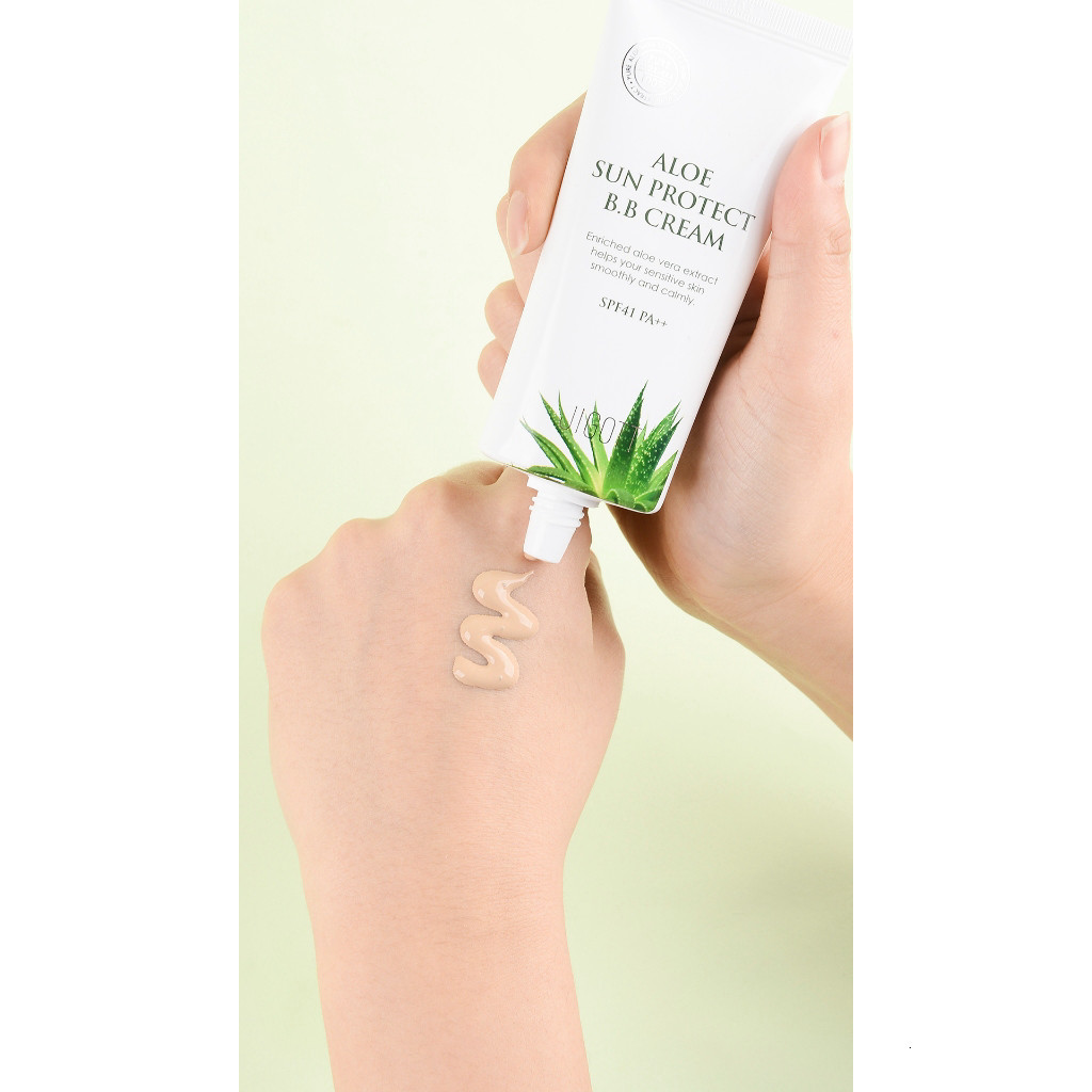 Kem chống nắng BB Lô Hội JIGOTT, nâng tone, che khuyết điểm Aloe Sun Protect B.B Cream 50ml