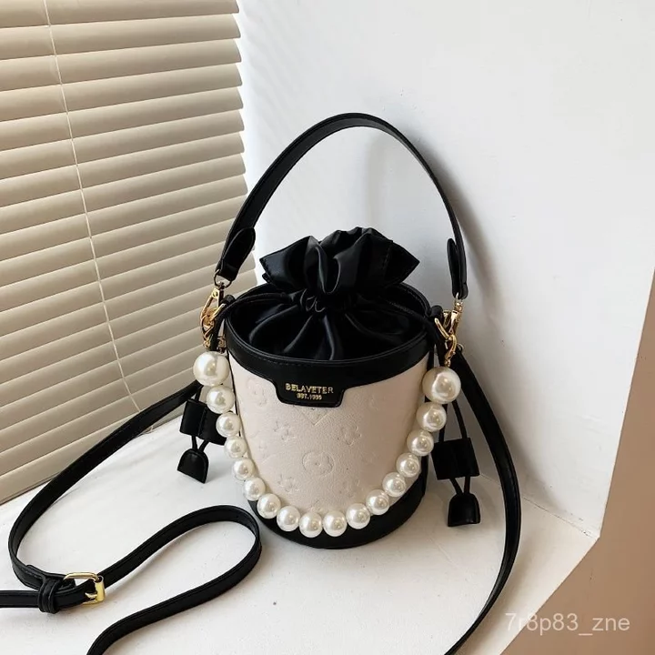 Women's Pearl Bucket Bag – Chain Strap