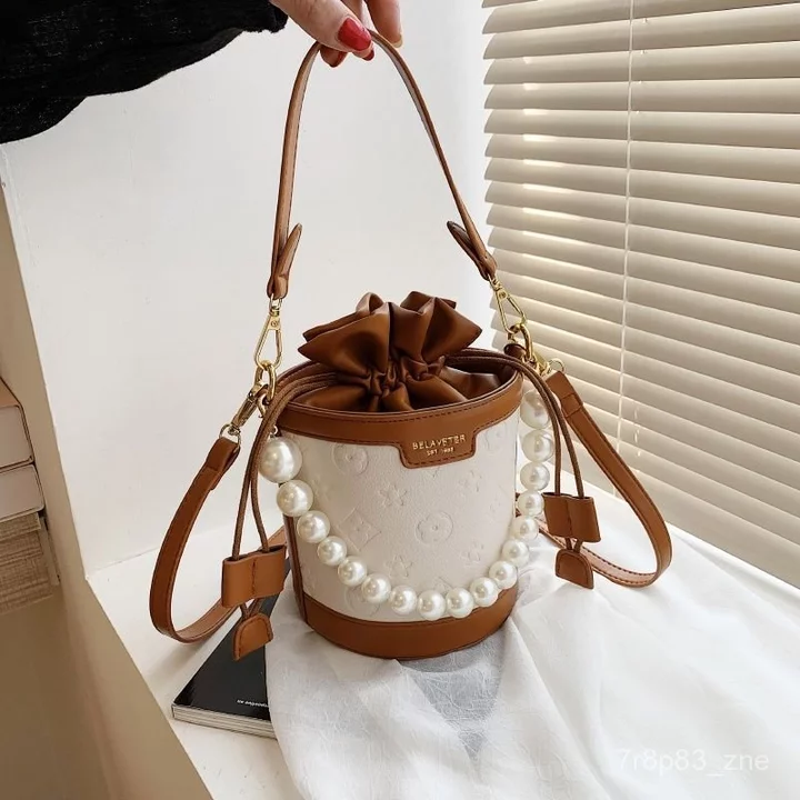 Women's Pearl Bucket Bag – Chain Strap – 5
