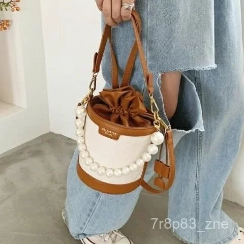 Women's Pearl Bucket Bag – Chain Strap – 7