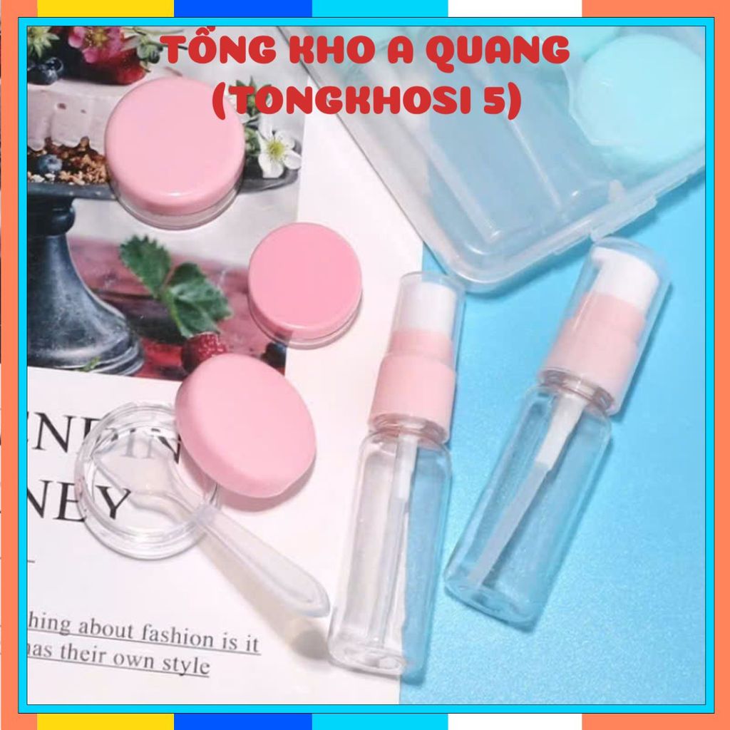 SET LỌ CHIẾT DẦU GỘI SỮA TẮM AN TOÀN - Bộ 7 Chi Tiết Chiết Mỹ Phẩm Đa Dụng,Bộ Chiết Mỹ Phẩm Nhỏ Gọn Du Lịch