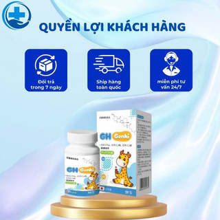Kẹo Canxi GH Genki Nhật Bản Vị Việt Quất  - Viên Nhai Hỗ Trợ Tăng Chiều Cao Cho Bé Từ 2 Tuổi, Thơm Ngon Dễ Ăn