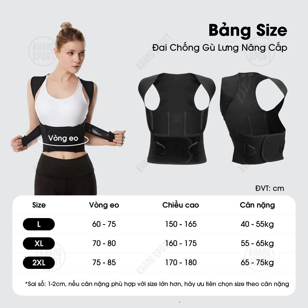 Đai Chống Gù Lưng Phiên Bản Nâng Cấp, Điều Chỉnh Tư Thế, Hỗ Trợ Định Hình Sống Lưng anhi ntt95