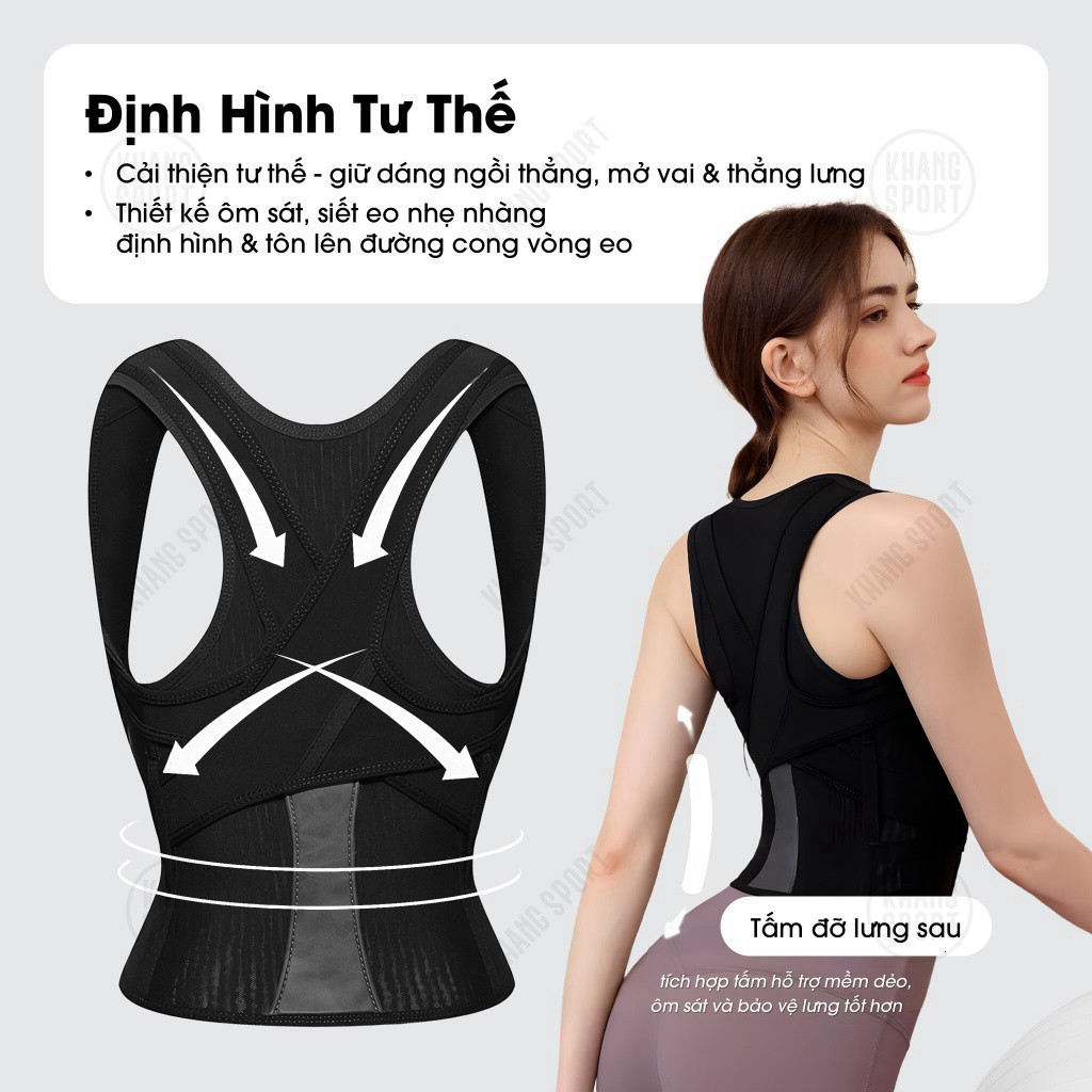 Đai Chống Gù Lưng Phiên Bản Nâng Cấp, Điều Chỉnh Tư Thế, Hỗ Trợ Định Hình Sống Lưng anhi ntt95