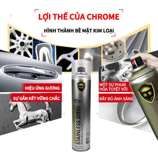 [Hỏa Tốc HCM] [Loại Tốt] Chai xịt Chrome mạ kim loại thép không gỉ đặc biệt phun sơn siêu sáng bóng 350 ml