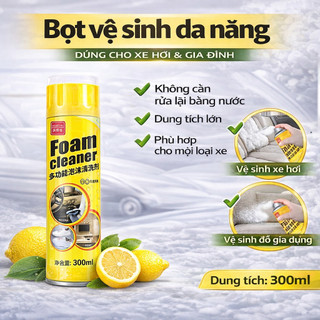 [Hỏa Tốc HCM] Chai Xịt Bọt Tuyết Vệ Sinh Nội Thất 300ml Cho Ô Tô & Gia Đình
