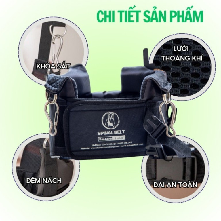 Đai lưng cột sống, đai treo xà đơn Spinal Belt hỗ trợ kéo giãn cột sống, nắn chỉnh cột sống