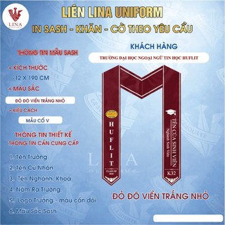 SASH 2 LỚP VẢI - IN THEO YÊU CẦU SASH trường đại học ngoại ngữ tin học HUFLIT