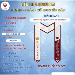 SASH 2 LỚP VẢI - IN THEO YÊU CẦU SASH trường đại học ngoại ngữ tin học HUFLIT