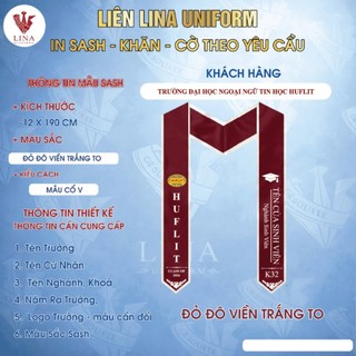 SASH 2 LỚP VẢI - IN THEO YÊU CẦU SASH trường đại học ngoại ngữ tin học HUFLIT
