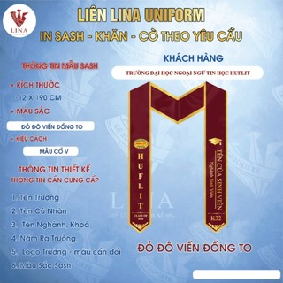 SASH 2 LỚP VẢI - IN THEO YÊU CẦU SASH trường đại học ngoại ngữ tin học HUFLIT