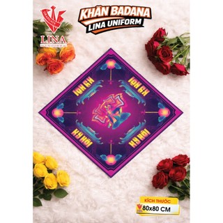 in Khăn Bandana theo yêu cầu | Vải lụa latin | Số Lượng Ít