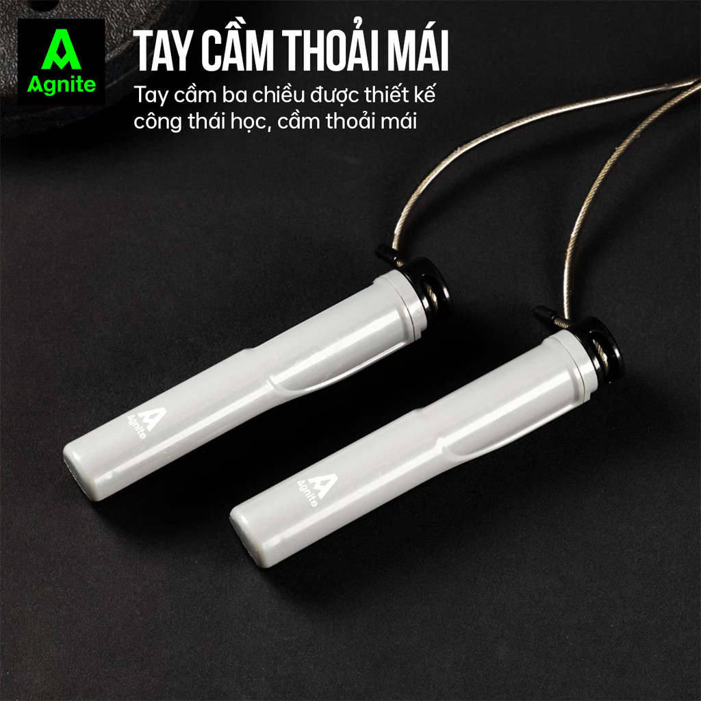 Dây nhảy đếm số điện tử 3trong1 chính hãng Agnite, đếm vòng, đo calo, thời gian, siêu bền, thiết kế thời thượng