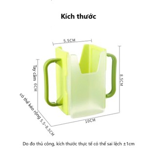 Giá đỡ hộp sữa khay đựng sữa hộp có quai cầm giúp bé tự uống sữa hộp dễ dàng