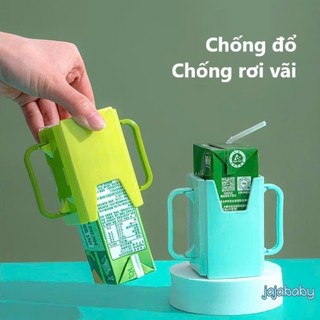 Giá đỡ hộp sữa khay đựng sữa hộp có quai cầm giúp bé tự uống sữa hộp dễ dàng