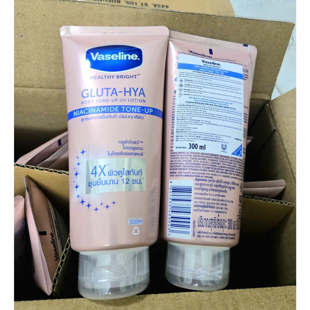 [Chính Hãng] Dưỡng Thể Trắng Da Vaseline 4X Gluta-HYA 300ml Thái Lan - 1 Tuýp