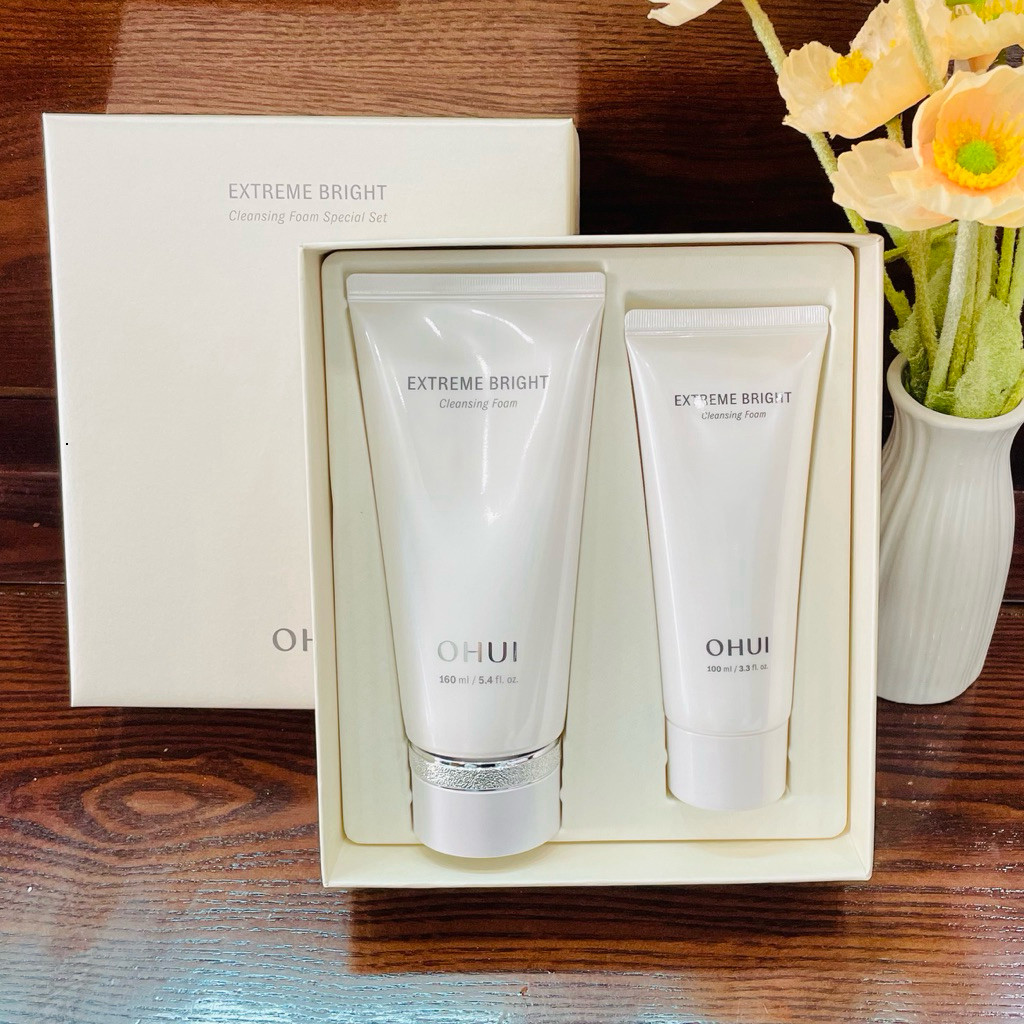 Set Sữa Rửa Mặt O.HUI Extreme Bright Cleansing Foam – Làm Sạch Sâu, Hỗ Trợ Dưỡng Sáng Da