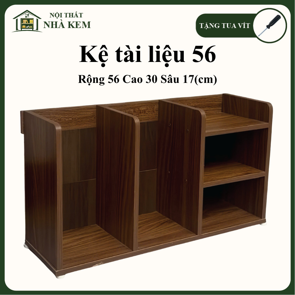 Kệ Tài Liệu 3 Ngăn Gỗ MDF – Kệ Sách Mini Để Bàn Đa Năng Văn Phòng, Học Tập 56x30x17cm